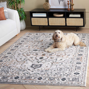Safavieh Alenia Contemporary Grey/Dark Grey Area Rug 5'2" X 7' Low Pile 3/8" Power-Loomed Turkey, Durable Elegance ALN117H-5