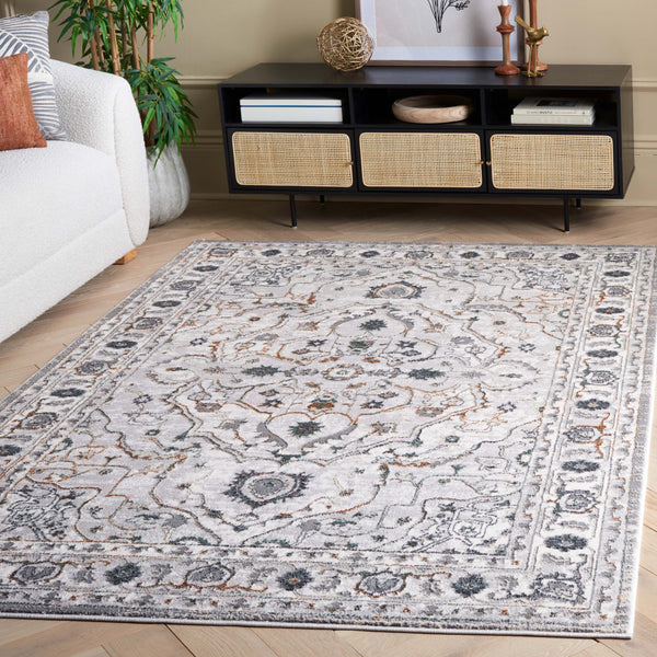 Safavieh Alenia Contemporary Grey/Dark Grey Area Rug 5'2" X 7' Low Pile 3/8" Power-Loomed Turkey, Durable Elegance ALN117H-5