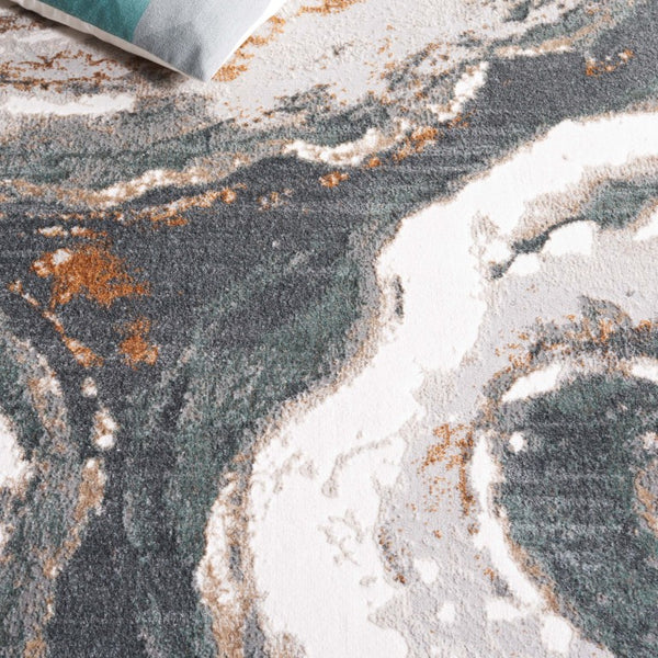 Safavieh Alenia Power Loomed Area Rug Soft Ivory Grey Blue Polyester Jute Blend Floor Accent 5'-3" x 7'-6" ALN120A-5
