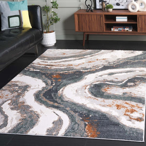 Safavieh Alenia Power Loomed Area Rug Soft Ivory Grey Blue Polyester Jute Blend Floor Accent 6'-0" x 9'-0" ALN120A-6