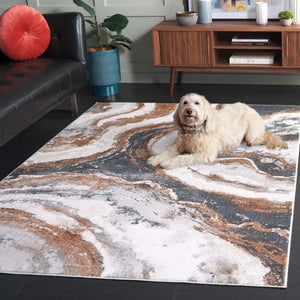 Safavieh Alenia Abstract Marble Inspired Area Rug in Polyester Jute Blend for Living Rooms ALN124F-8