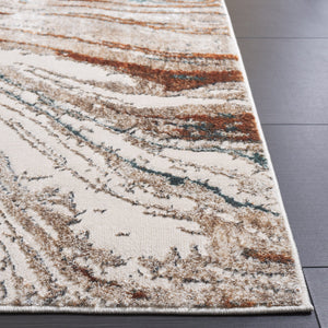 Safavieh Alenia Contemporary Beige-Ivory & Blue Area Rug 5'2"X7' Low-Profile Power-Loomed Turkey Durable Elegance ALN140B-5