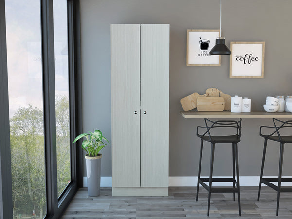 English Elm Multistorage Tall Pantry Cabinet with Five Deep Shelves, Hidden Hinges & Polished Knobs for Home Storage Beige 78 L x 17.3 W x 5.9 H B20091966