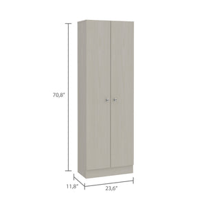 English Elm Multistorage Pantry Cabinet with Five Adjustable Shelves and Double Doors for Organized Storage Beige 78 L x 17.3 W x 5.9 H B07091966