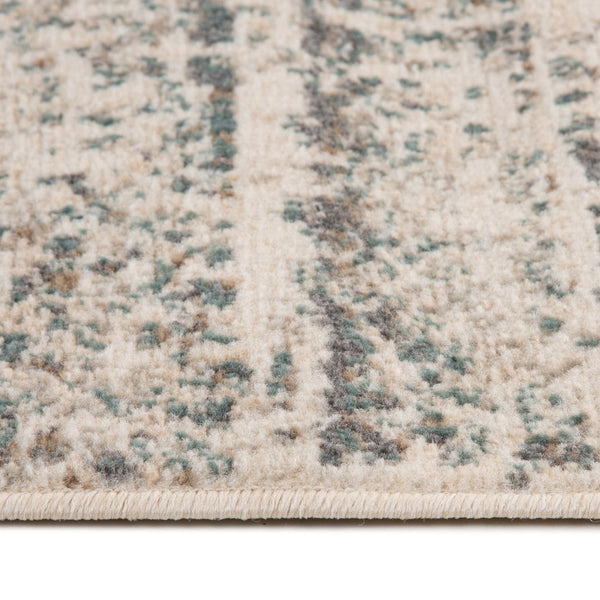 AMER Rugs Alpine Grace ALP-10 Power-Loomed Machine Made Polypropylene Transitional Striped Rug Ivory 7'10" x 10'2"