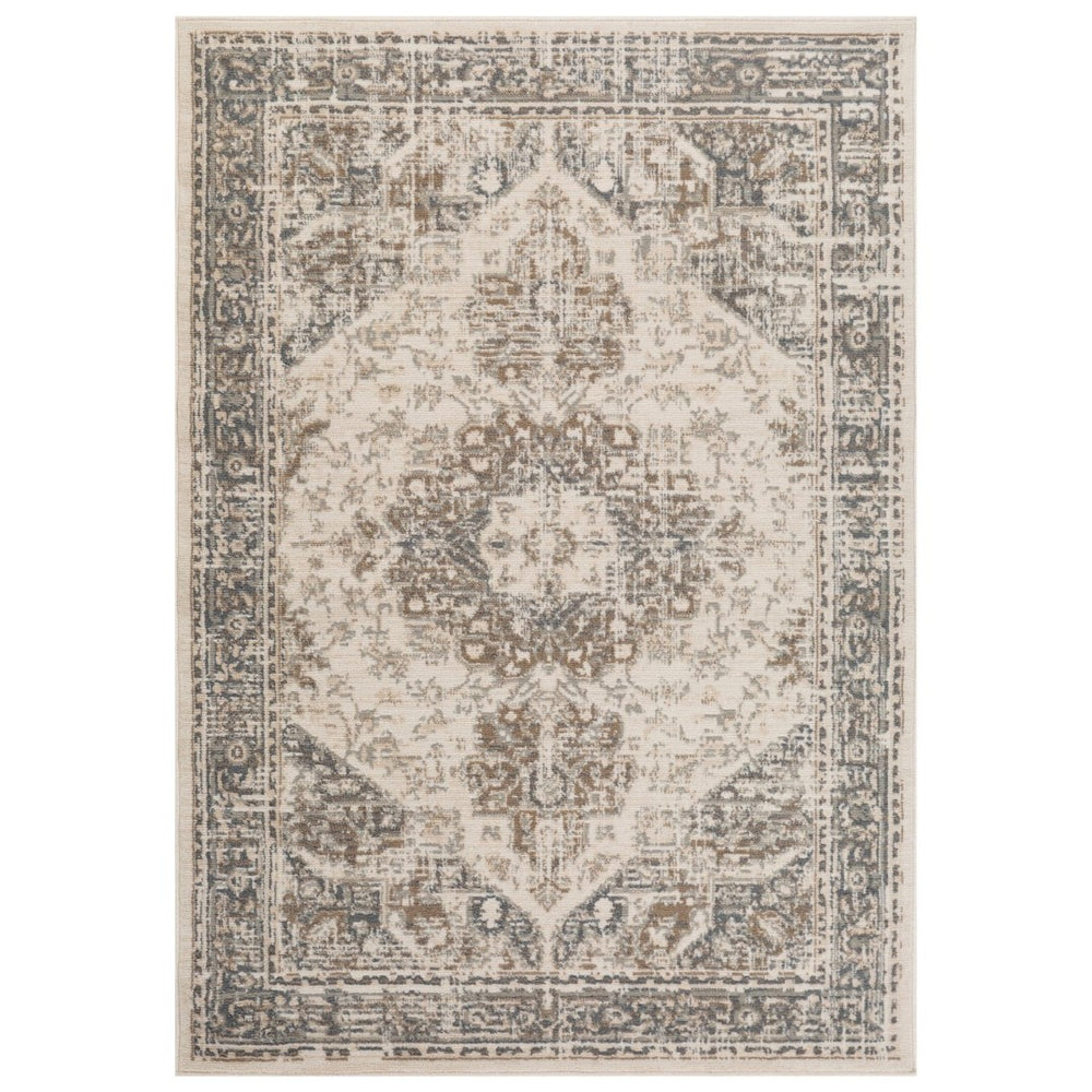 Amer Rugs Alpine Traditional Medallion Power-loom Area Rug - Durable, Eye-catching Design For Any Space Light Beige Polypropylene Alp115376