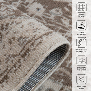 Amer Rugs Alpine Traditional Medallion Power-loom Area Rug - Durable, Eye-catching Design For Any Space Light Cream Polypropylene Alp122710