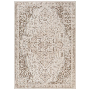 AMER Rugs Alpine Imara ALP-12 Power-Loomed Machine Made Polypropylene Persian Medallion Rug Light Cream 7'10" x 10'2"