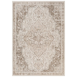 Amer Rugs Alpine Traditional Medallion Power-loom Area Rug - Durable, Eye-catching Design For Any Space Light Cream Polypropylene Alp12106139
