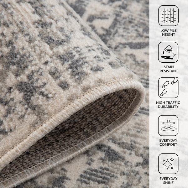 Amer Rugs Alpine Traditional Medallion Area Rug - Eye-catching Power-loomed Design For Timeless Elegance Medium Gray Polypropylene Alp42710