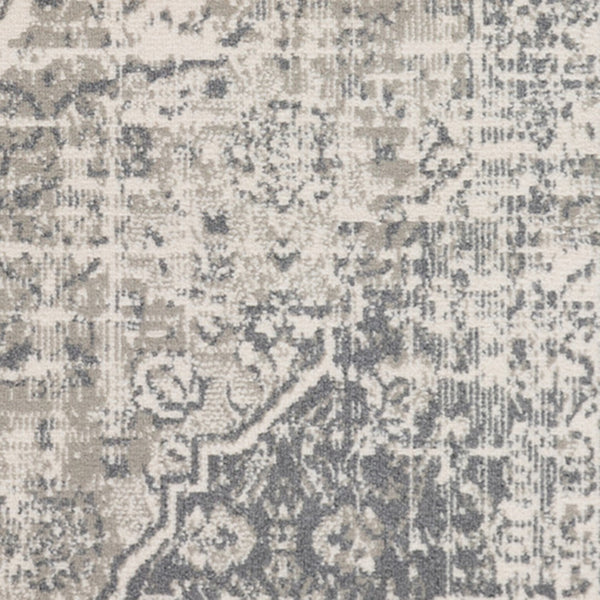 AMER Rugs Alpine Dale ALP-4 Power-Loomed Machine Made Polypropylene Traditional Medallion Rug Medium Gray 7'10" x 10'2"
