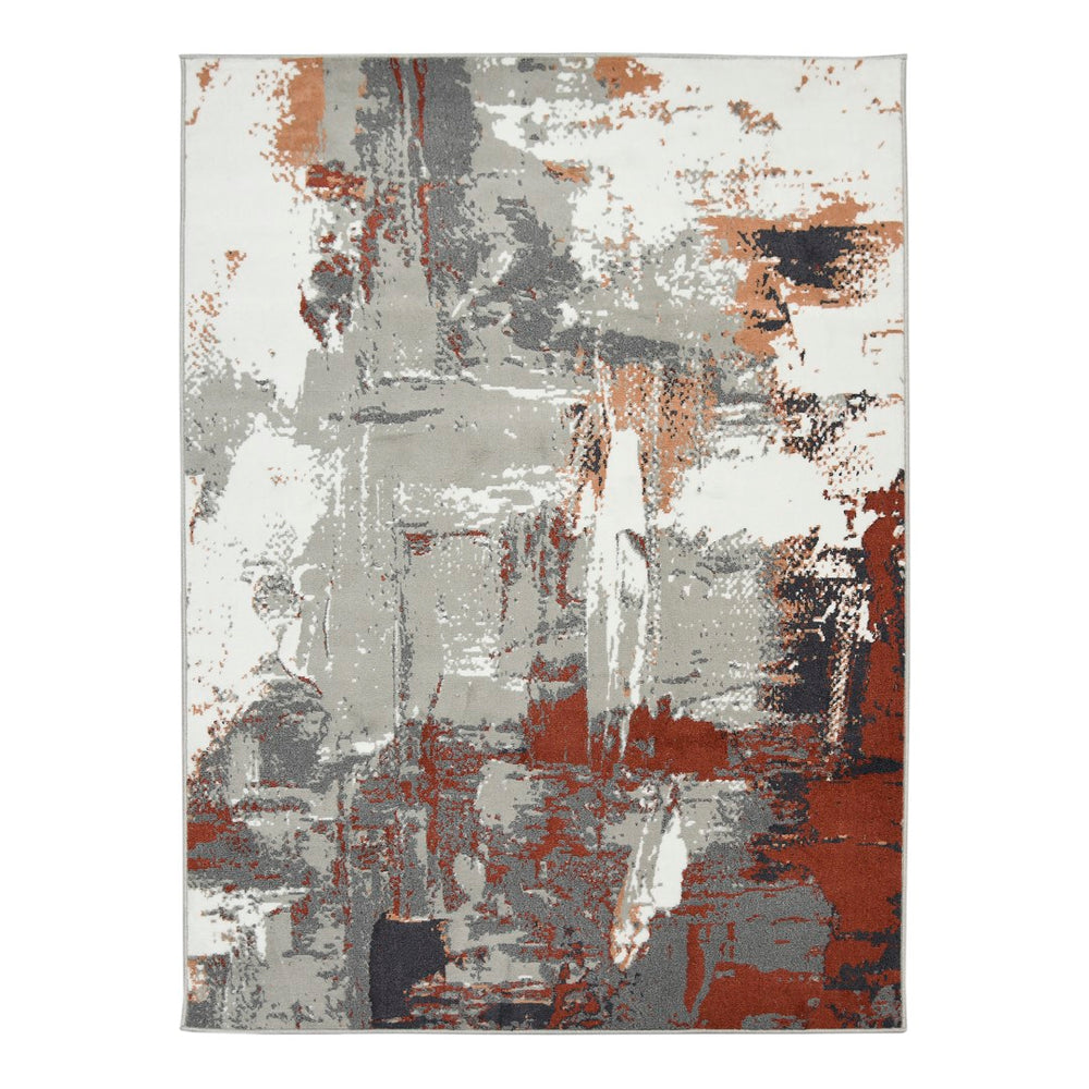 AMER Rugs Alpine Ehra ALP-5 Power-Loomed Machine Made Polypropylene Modern & Contemporary Abstract Rug Rust 7'10" x 10'2"
