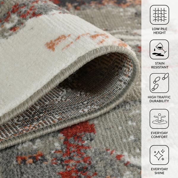 Amer Rugs Alpine Contemporary Power-loomed Area Rug – Stylish, Durable Addition For Any Interior Design Space Rust Polypropylene Alp52710