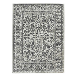 AMER Rugs Alpine Fany ALP-7 Power-Loomed Machine Made Polypropylene Classic Bordered Rug Dark Gray 7'10" x 10'2"