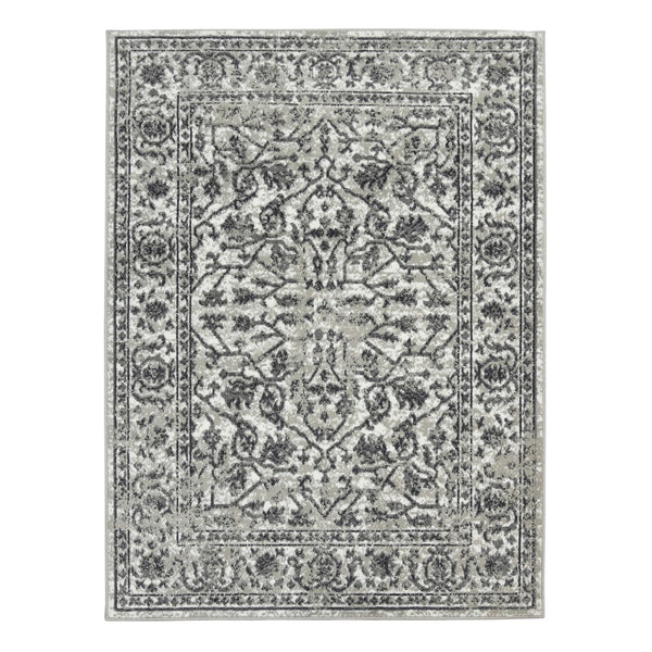 AMER Rugs Alpine Fany ALP-7 Power-Loomed Machine Made Polypropylene Classic Bordered Rug Dark Gray 7'10" x 10'2"
