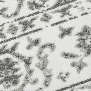 AMER Rugs Alpine Fany ALP-8 Power-Loomed Machine Made Polypropylene Classic Bordered Rug Light Gray 7'10" x 10'2"