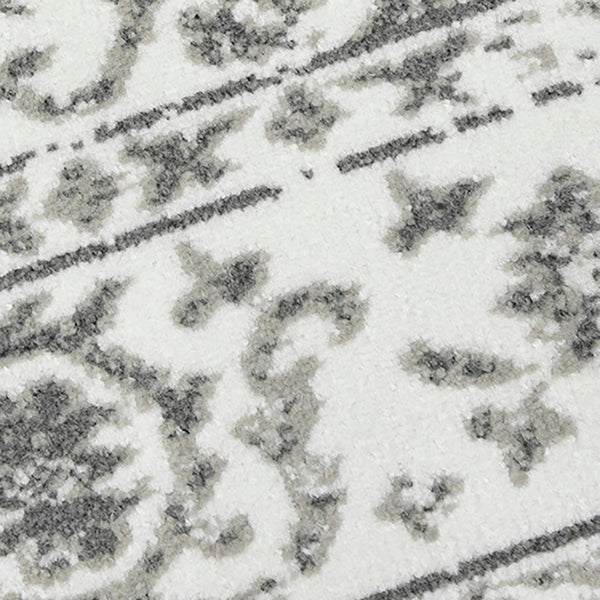 AMER Rugs Alpine Fany ALP-8 Power-Loomed Machine Made Polypropylene Classic Bordered Rug Light Gray 7'10" x 10'2"