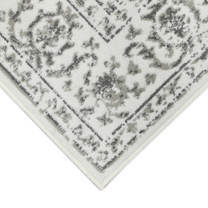 AMER Rugs Alpine Fany ALP-8 Power-Loomed Machine Made Polypropylene Classic Bordered Rug Light Gray 7'10" x 10'2"