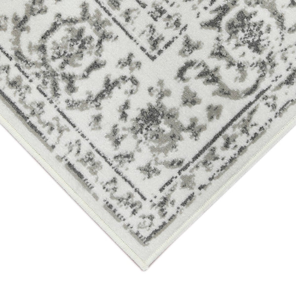 AMER Rugs Alpine Fany ALP-8 Power-Loomed Machine Made Polypropylene Classic Bordered Rug Light Gray 7'10" x 10'2"
