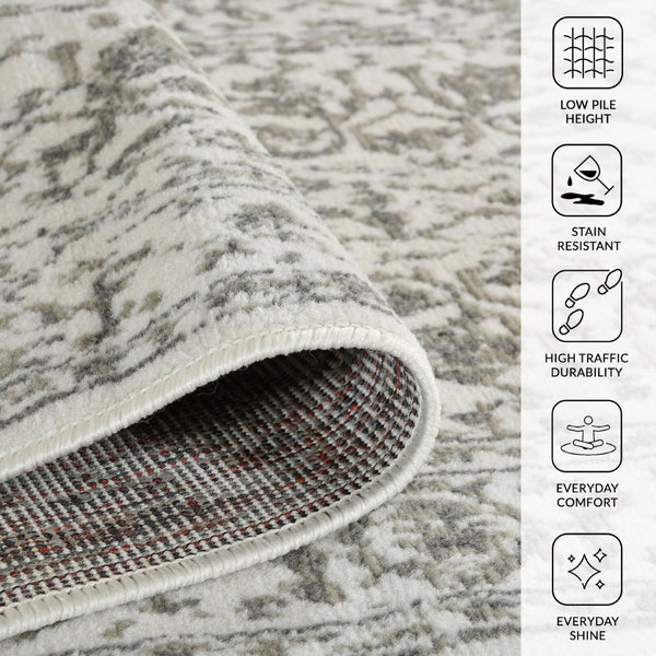 Amer Rugs Alpine Classic Bordered Power-loom Area Rug - Stylish, Durable Design For Any Interior Space Light Gray Polypropylene Alp86709