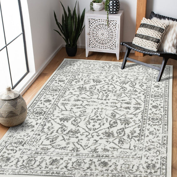 Amer Rugs Alpine Classic Bordered Power-loom Area Rug - Stylish, Durable Design For Any Interior Space Light Gray Polypropylene Alp86709