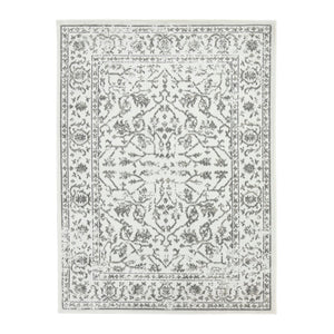 AMER Rugs Alpine Fany ALP-8 Power-Loomed Machine Made Polypropylene Classic Bordered Rug Light Gray 7'10" x 10'2"