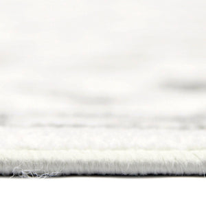 AMER Rugs Alpine Fany ALP-8 Power-Loomed Machine Made Polypropylene Classic Bordered Rug Light Gray 7'10" x 10'2"