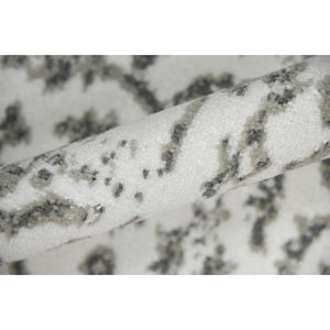 AMER Rugs Alpine Fany ALP-8 Power-Loomed Machine Made Polypropylene Classic Bordered Rug Light Gray 7'10" x 10'2"