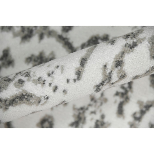 AMER Rugs Alpine Fany ALP-8 Power-Loomed Machine Made Polypropylene Classic Bordered Rug Light Gray 7'10" x 10'2"