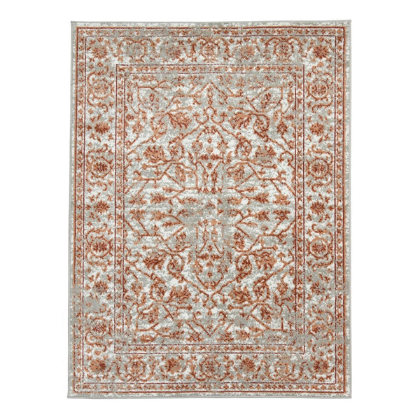 Amer Rugs Alpine Classic Bordered Power-loom Area Rug - Stylish, Durable Design For Any Interior Space Gray,Orange Polypropylene Alp992122