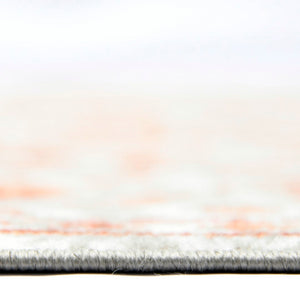 AMER Rugs Alpine Fany ALP-9 Power-Loomed Machine Made Polypropylene Classic Bordered Rug Orange/Gray 7'10" x 10'2"