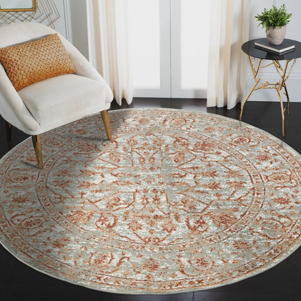 Amer Rugs Alpine Classic Bordered Power-loom Area Rug - Stylish, Durable Design For Any Interior Space Gray,Orange Polypropylene Alp9710710