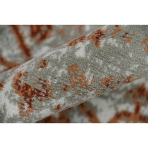 AMER Rugs Alpine Fany ALP-9 Power-Loomed Machine Made Polypropylene Classic Bordered Rug Orange/Gray 7'10" x 10'2"