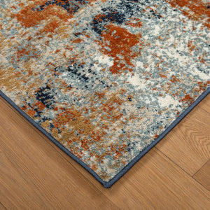 Amer Rugs Allure Contemporary Power-loom Area Rug - Durable, Stylish Design For High-traffic Spaces Ivory Orange Polypropylene Alu135176