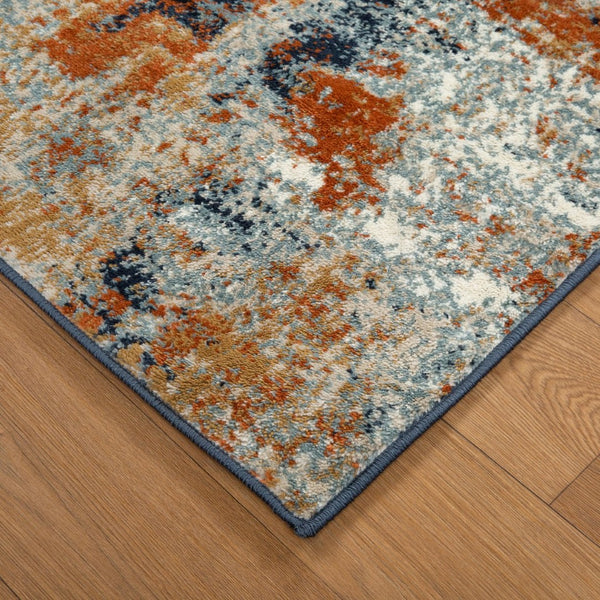 Amer Rugs Allure Contemporary Power-loom Area Rug - Durable, Stylish Design For High-traffic Spaces Ivory Orange Polypropylene Alu135176