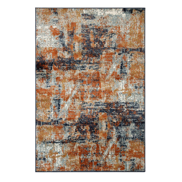 Amer Rugs Allure Contemporary Power-loom Area Rug - Durable, Stylish Design For High-traffic Spaces Ivory Orange Polypropylene Alu135176