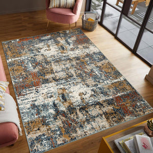 Amer Rugs Allure Contemporary Power-loom Area Rug - Durable, Stylish Design For High-traffic Spaces Ivory Rust Polypropylene Alu140203