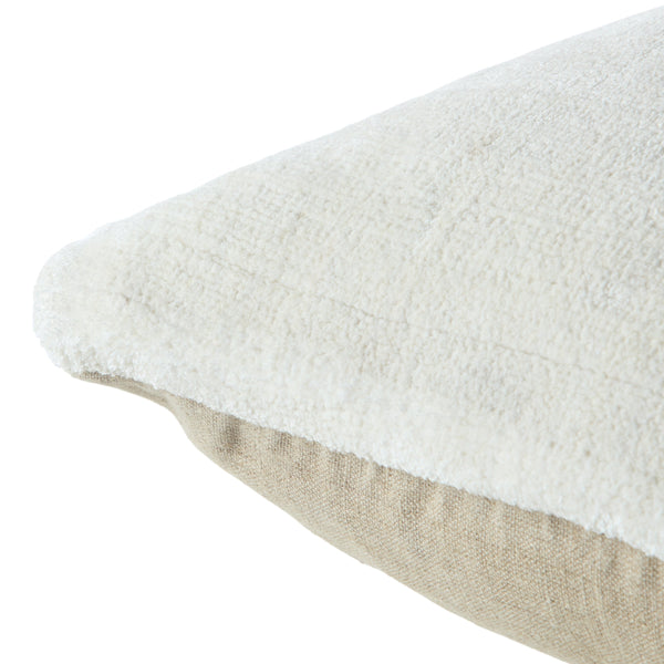 Jaipur Living Jaipur Living Allura Hand Loomed Viscose Pillow Cover with Washed Linen Back Ivory 20" Square PLC102618