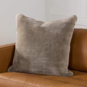 Jaipur Living Jaipur Living Allura Hand Loomed Viscose Pillow Cover with Washed Linen Back Gray 20" Square PLC102619