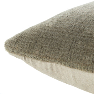Jaipur Living Jaipur Living Allura Hand Loomed Viscose Pillow Cover with Washed Linen Back Taupe 20" Square PLC102620