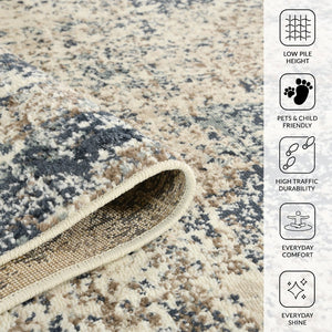 Amer Rugs Allure Contemporary Power-loom Area Rug - Durable, Stylish Design For High-traffic Spaces Gray Blue Polypropylene Alu125176