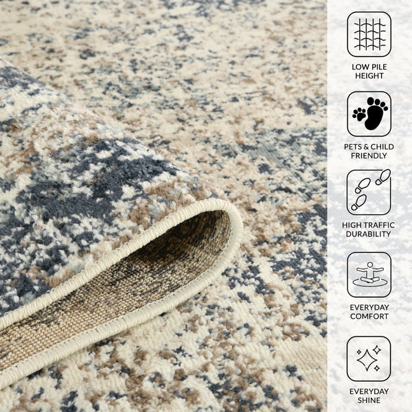 Amer Rugs Allure Contemporary Power-loom Area Rug - Durable, Stylish Design For High-traffic Spaces Gray Blue Polypropylene Alu125176