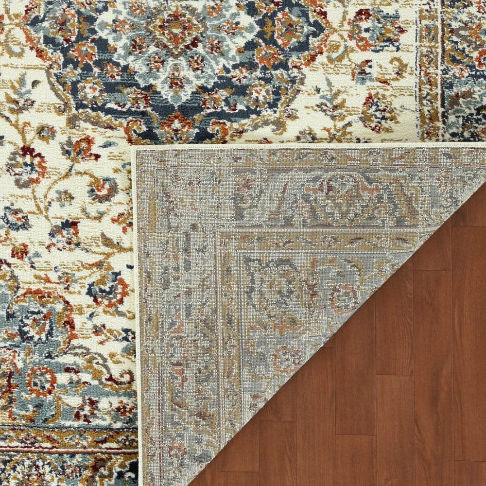 Amer Rugs Allure Classic Medallion Area Rug - Stylish Power-loomed Design For High-traffic Spaces And Comfort Ivory,Navy Blue Polypropylene Alu35176