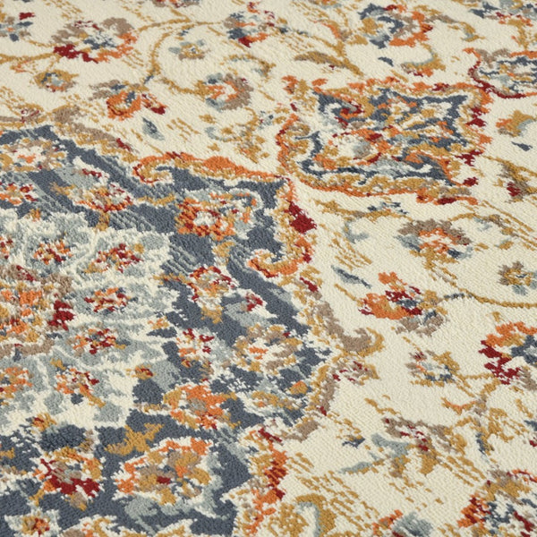 Amer Rugs Allure Classic Medallion Area Rug - Stylish Power-loomed Design For High-traffic Spaces And Comfort Ivory,Navy Blue Polypropylene Alu35176