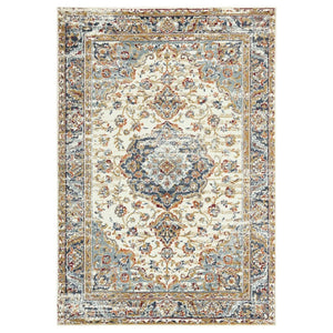 Amer Rugs Allure Classic Medallion Area Rug - Stylish Power-loomed Design For High-traffic Spaces And Comfort Ivory,Navy Blue Polypropylene Alu35176