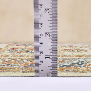 Amer Rugs Allure Classic Medallion Area Rug - Stylish Power-loomed Design For High-traffic Spaces And Comfort Ivory,Navy Blue Polypropylene Alu35176