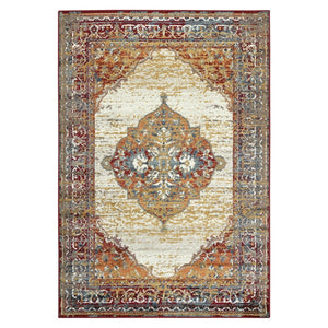 Amer Rugs Allure Classic Medallion Area Rug - Stylish Power-loomed Design For High-traffic Spaces And Comfort Beige,Red Polypropylene Alu40203