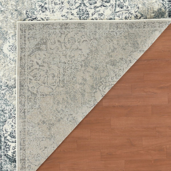 Amer Rugs Allure Classic Medallion Area Rug - Stylish Power-loomed Design For High-traffic Spaces And Comfort Ivory,Blue Polypropylene Alu60203