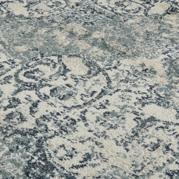 Amer Rugs Allure Classic Medallion Area Rug - Stylish Power-loomed Design For High-traffic Spaces And Comfort Ivory,Blue Polypropylene Alu60203