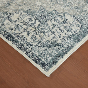 Amer Rugs Allure Classic Medallion Area Rug - Stylish Power-loomed Design For High-traffic Spaces And Comfort Ivory,Blue Polypropylene Alu60203